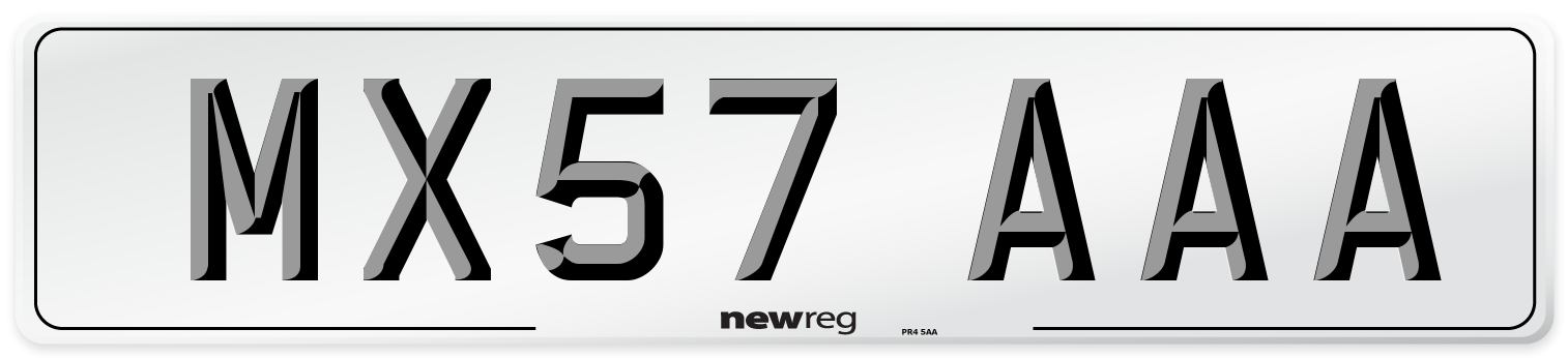 MX57 AAA Number Plate from New Reg